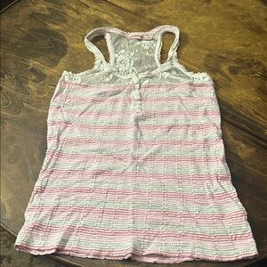 Juicy Couture Striped Racer Back Lace Tank S